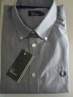 camisa fred perry cuadritos azul marino talla l 