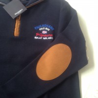 sueter paul shark azul marino con coderas talla m 